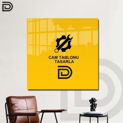 Kare Cam Tablo Tasarla Kişiselleştirilebilir