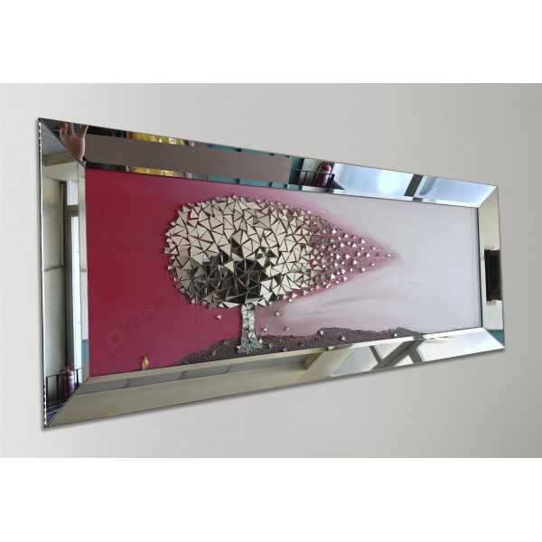 Moziak Ayna Parçalı Tablo Kırmızı