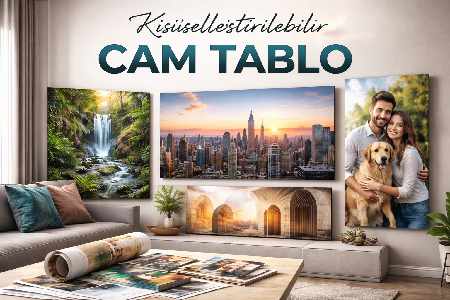 Kişiselleştirilebilir cam tablo &ouml;zel &ouml;l&ccedil;&uuml; dekoratif cam tablo